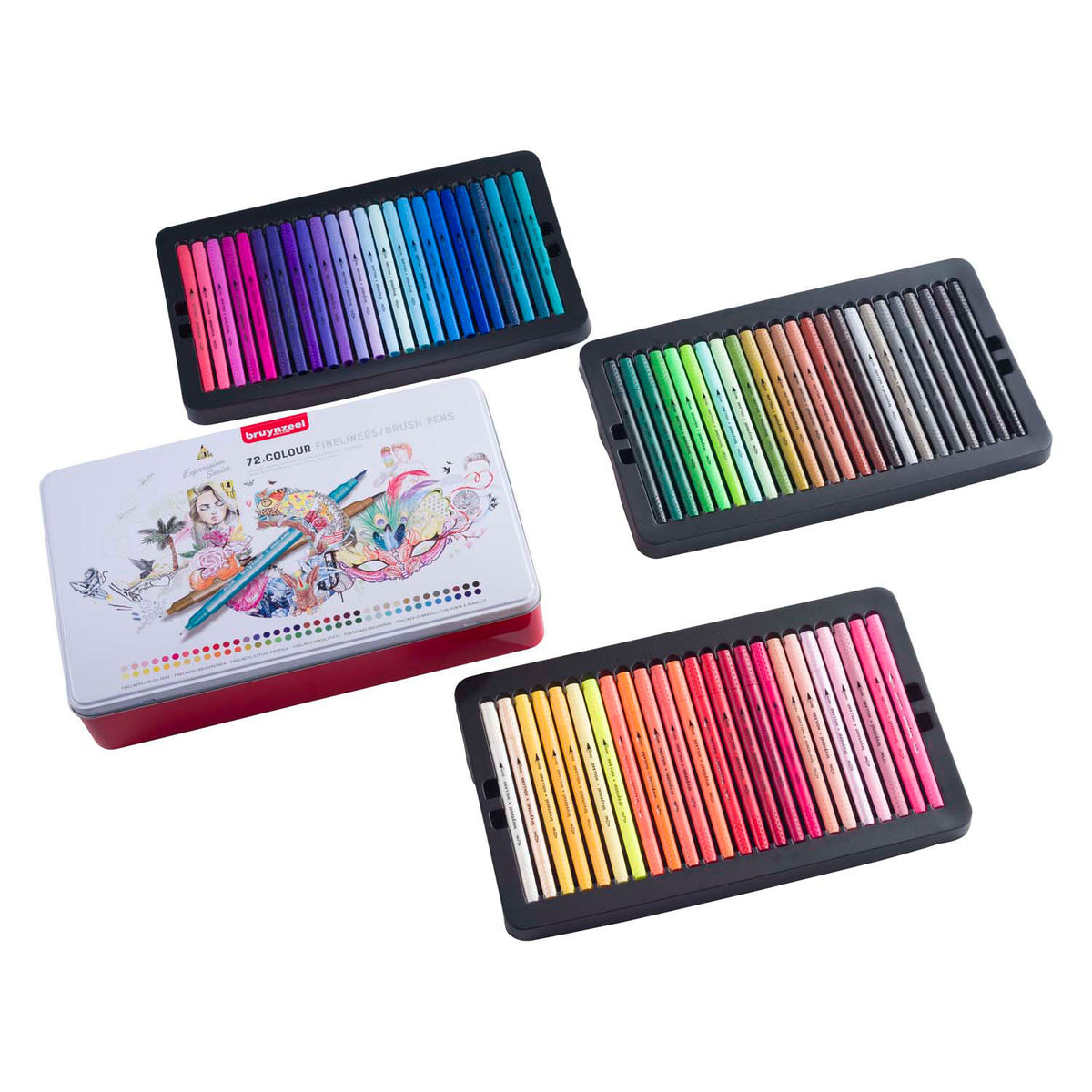 Bruynzeel Creatives Fineliner Brushpen Set 72 Colors