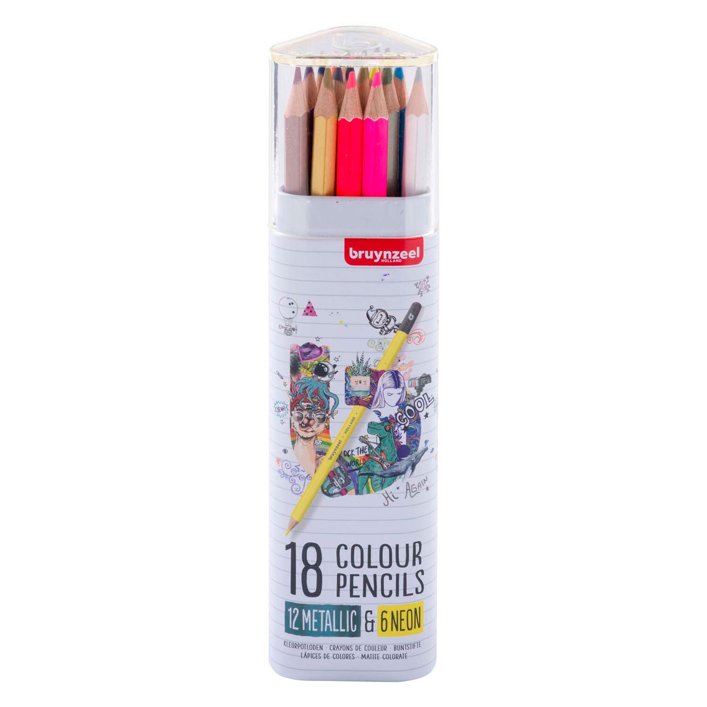 Le matite colorate Bruynzeel sembrano neon metallico, 18 colori