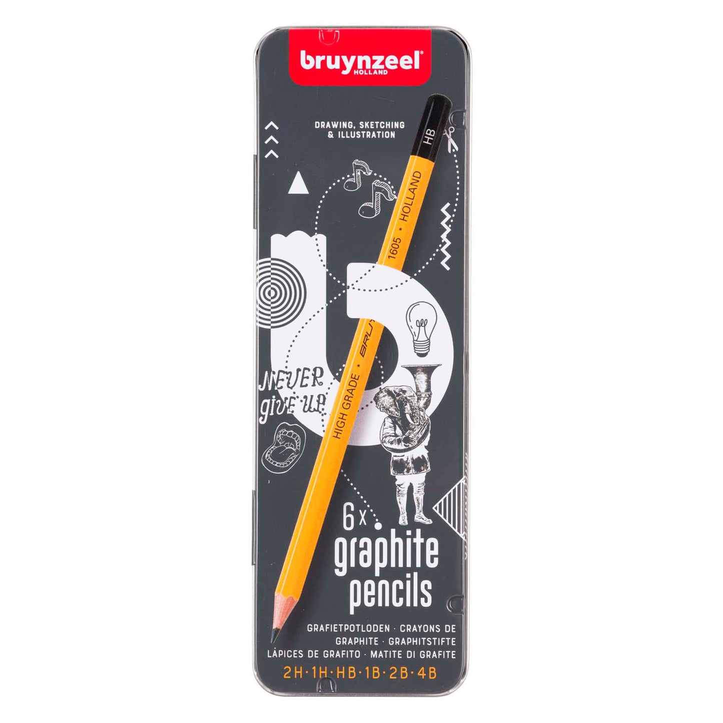 Bruynzeel adolescentes Burotek Blik 6 lápices de grafito