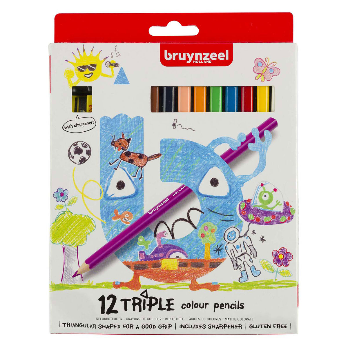 Bruynzeel Kids Triple colored pencils set 12