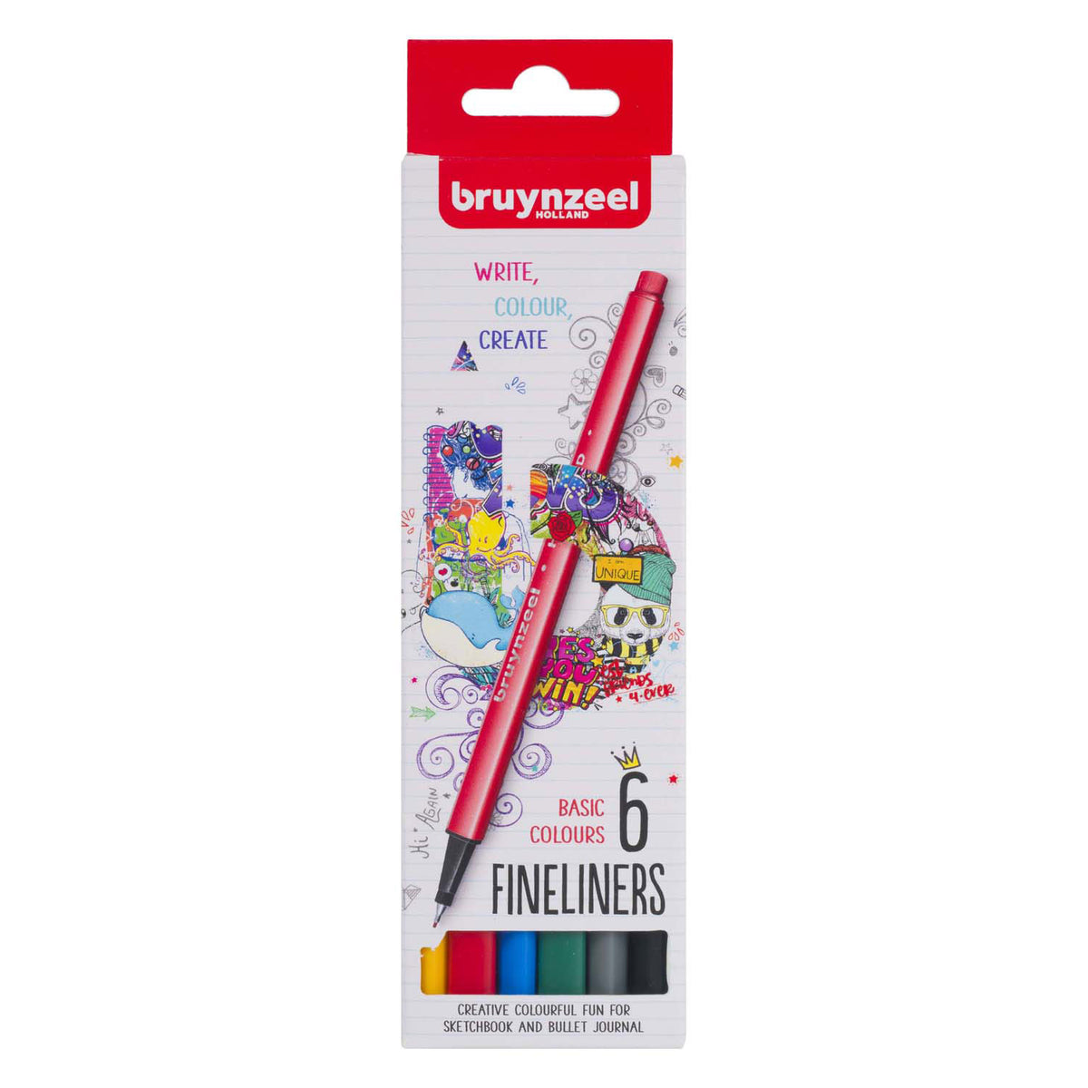 Bruynzeel Fineliner Set Basic 6 Colori