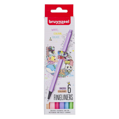 Bruynzeel fineliner set pastello 6 colori