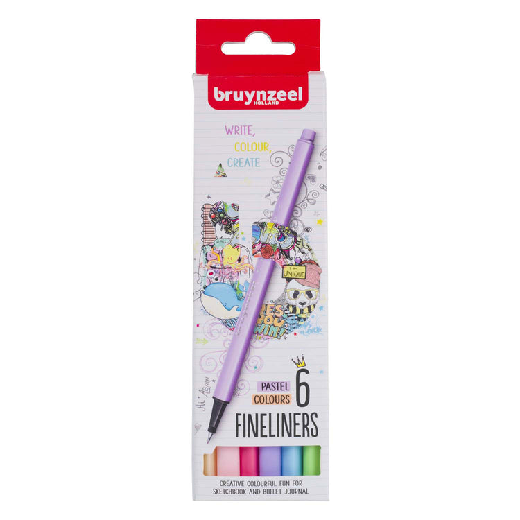 Bruynzeel fineliner set pastello 6 colori