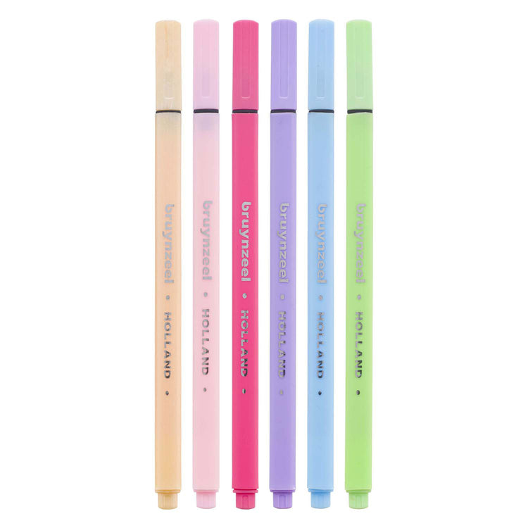 Bruynzeel fineliner set pastello 6 colori