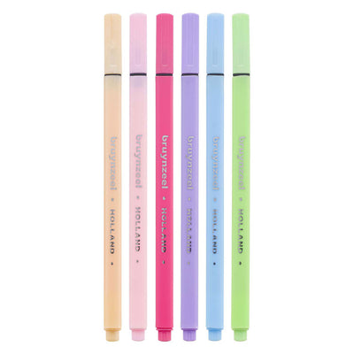 Bruynzeel fineliner set pastel 6 kleuren