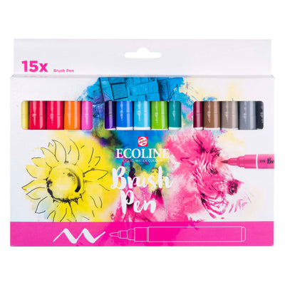Set di pennello a pennello ecoline di Bruynzeel, 15 colori