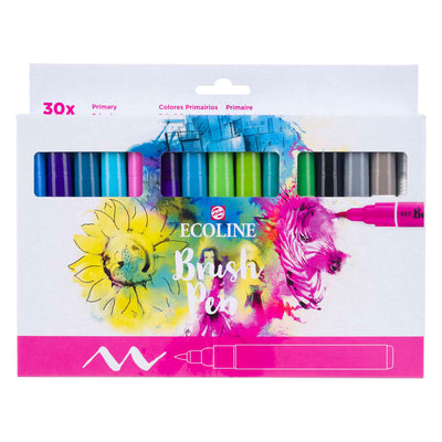Pennello a pennello per ecoline Bruynzeel set primario, 30 colori