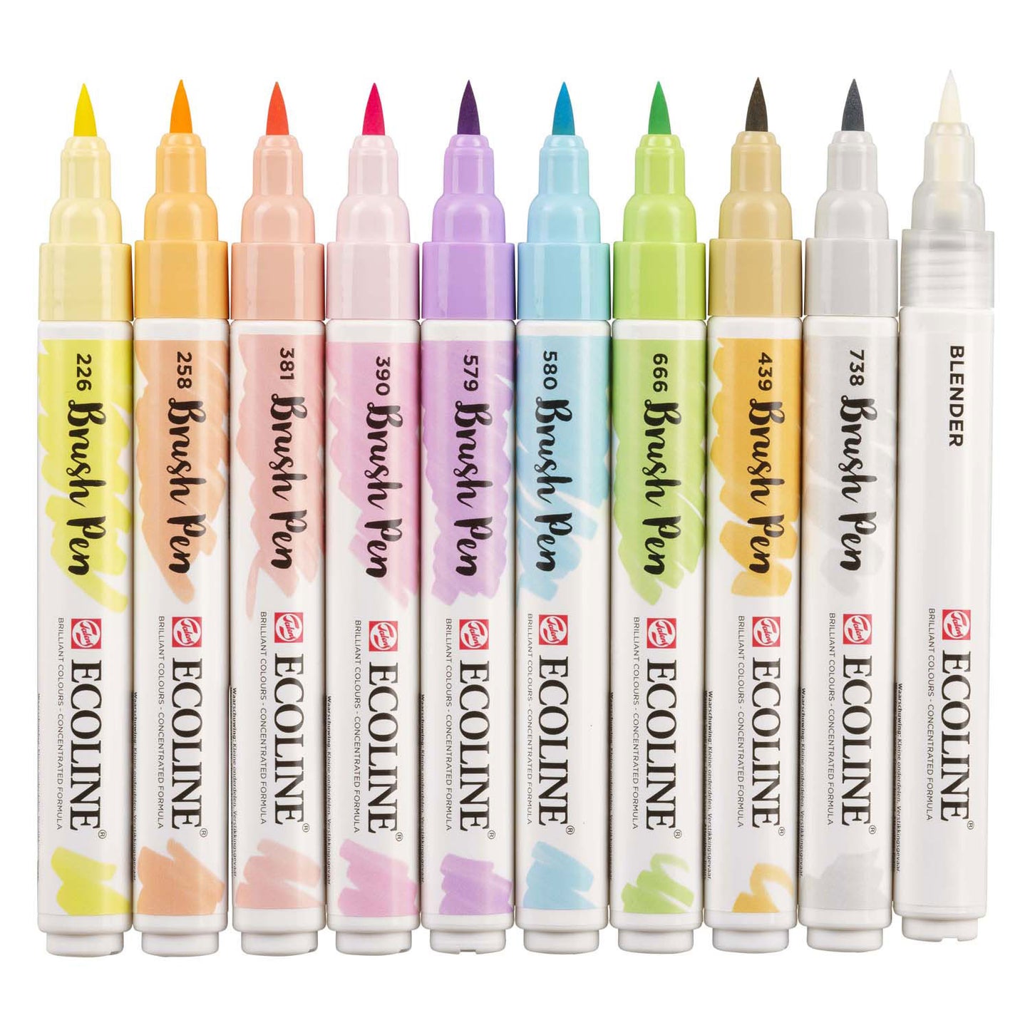 Bruynzeel Ecoline Brush Pen Pastel, 10 colores