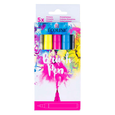 Bruynzeel Ecoline Brush Pen Set Primary, 5 colors