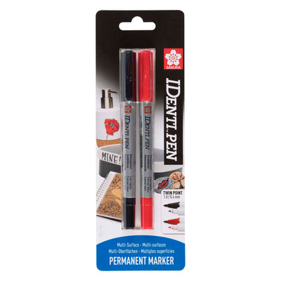 Sakura Identi Pen Blister paquete negro Red 2 piezas