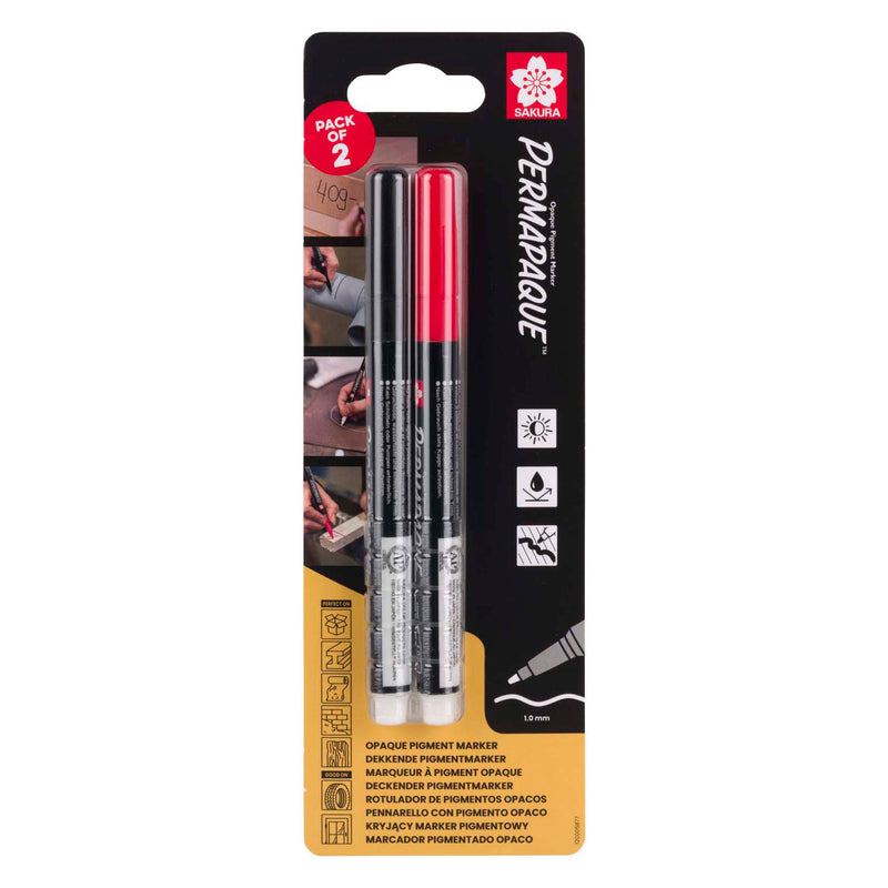 Sakura Permapaque Fine Set, negro y rojo