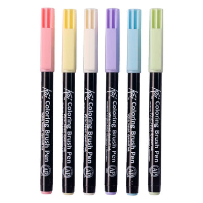 Sakura koi para colorear pincel juego de pluma, 6 colores