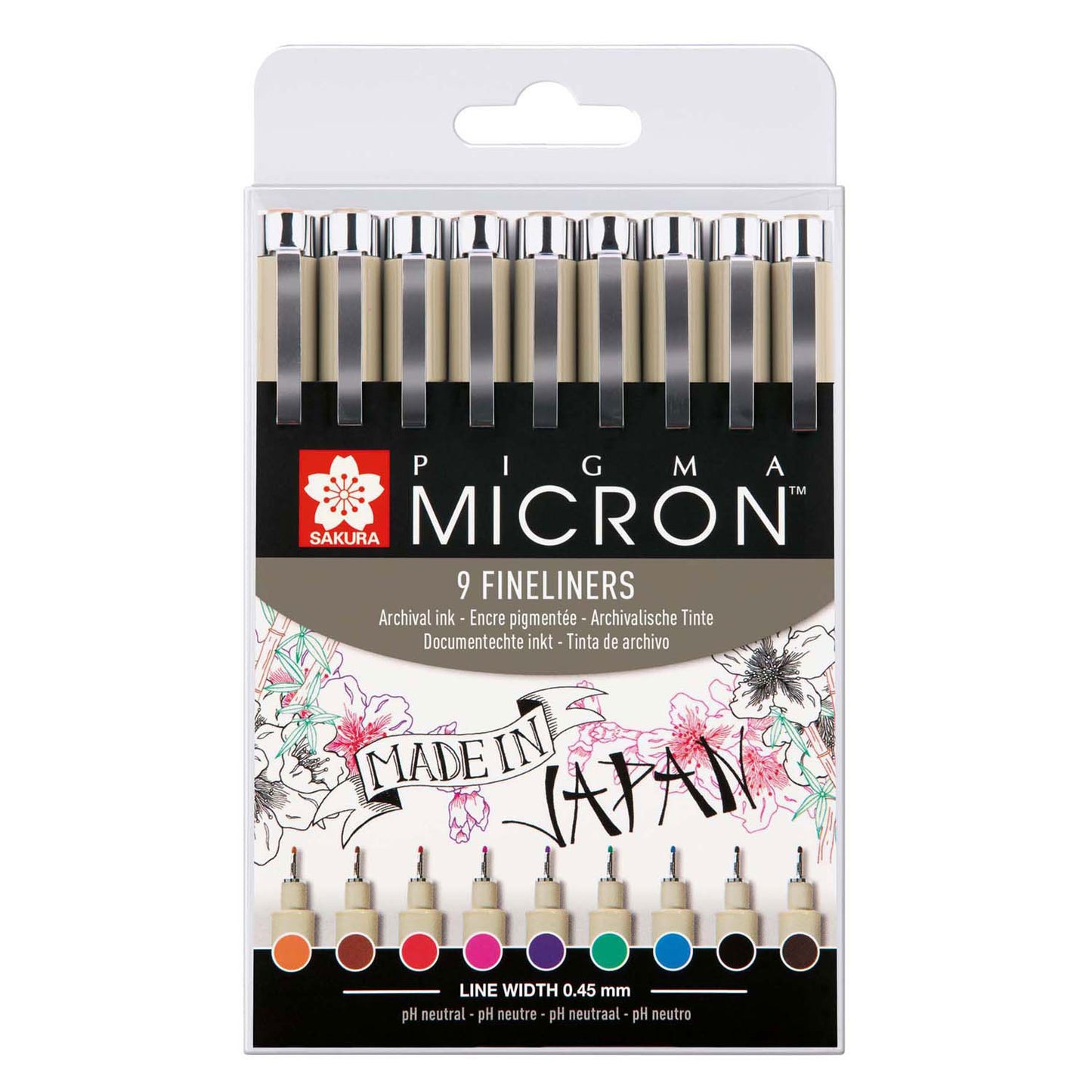 Tasca Sakura Pigma Micron 05 con 9 colori