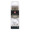 Sakura pigma micron fineliner set, 4 maten, licht koelgrijs