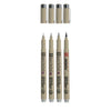 Sakura pigma micron fineliner set, 4 maten, licht koelgrijs