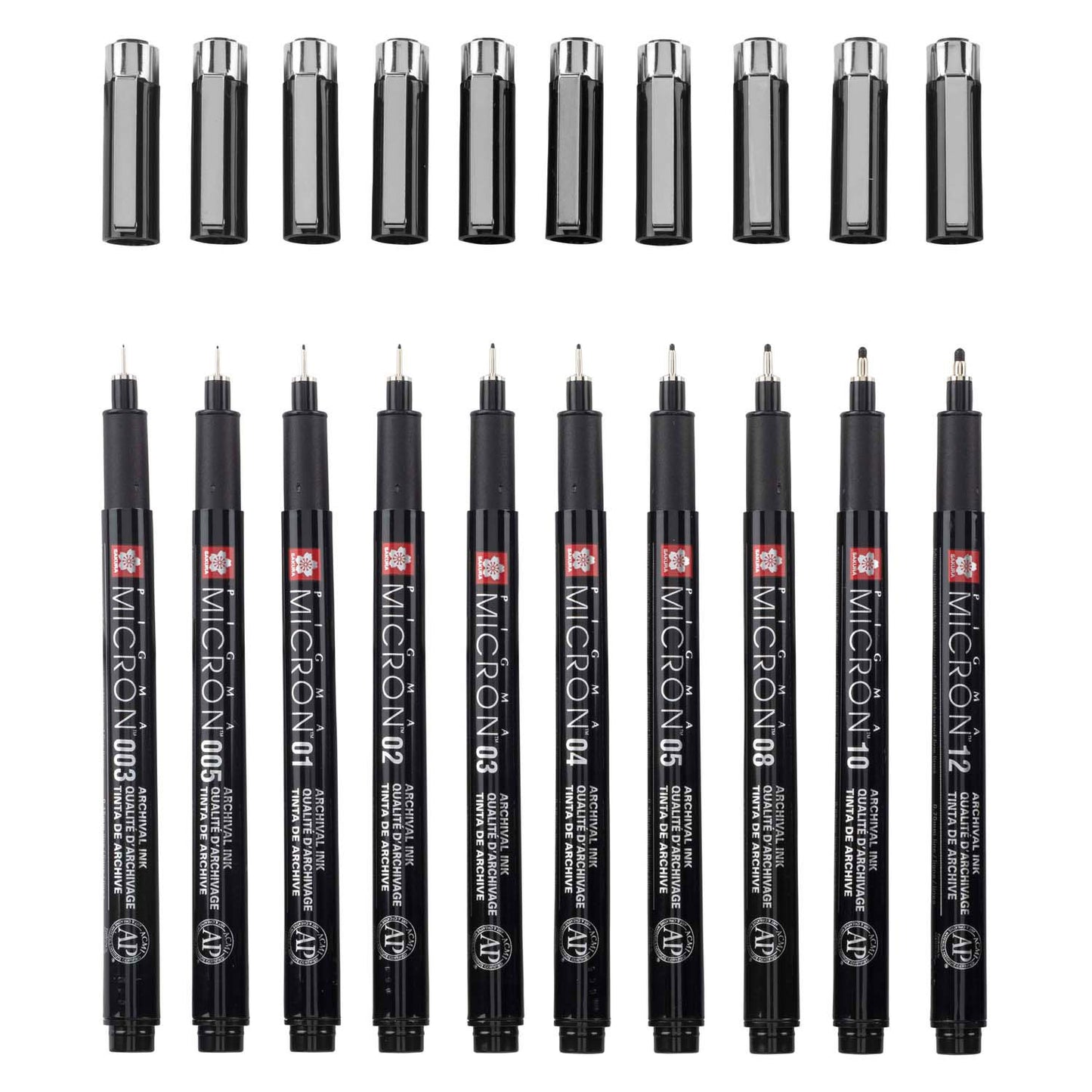 Sakura pigma micron black edition set en gratis etui, 10st