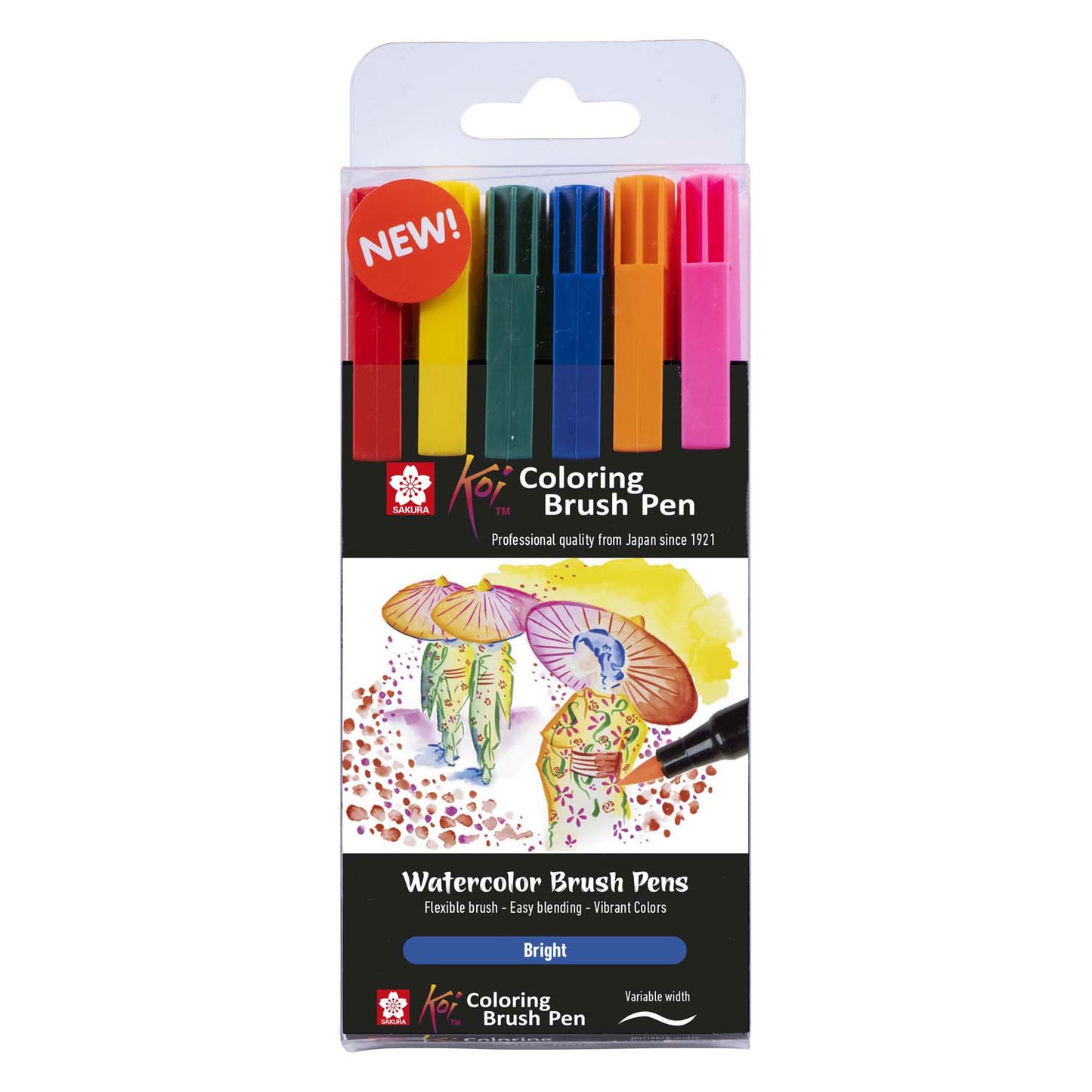 Sakura koi da colorare pennello set luminoso, 6 colori
