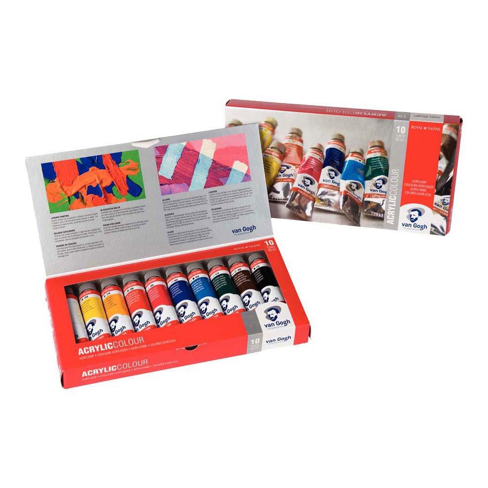 Van Gogh Pintura acrílica Conjunto básico con 10 colores en tubos de 40 ml