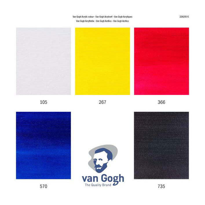 Van Gogh Acrilic Paint Primary Mix Set, 5x40ml