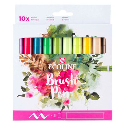 Bruynzeel ecoline brush pen set botanical, 10 colors