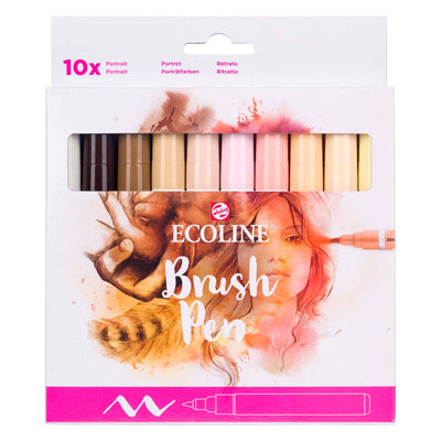 Set pennarelli Bruynzeel ecoline ritratto, 10 colori