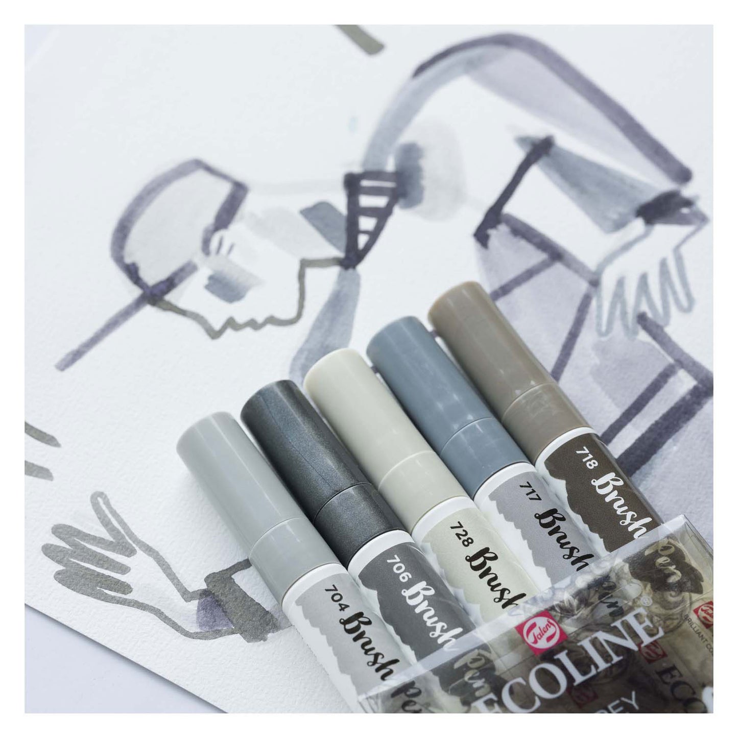 Bruynzeel ecoline pincel set sombra, 5 colores