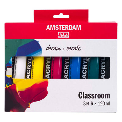 Bruynzeel Amsterdam standard series acrylic paint education set 120ml, 6 pcs.