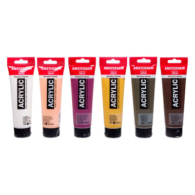 Bruynzeel Amsterdam serie standard set di colori acrilici per ritratti 120 ml, 6 pz.