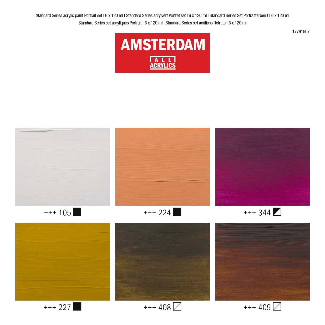 Bruynzeel Amsterdam standard series acrylic paint portrait set 120ml, 6 pcs.