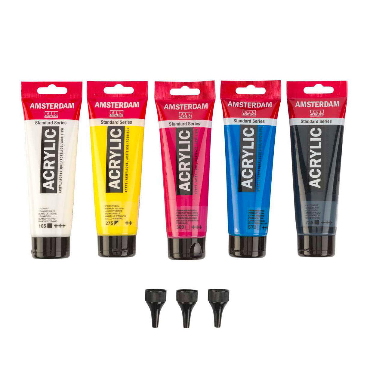 Amsterdam standard series acrylverf primaire set 120ml, 5dlg. + 3 doseertuiten