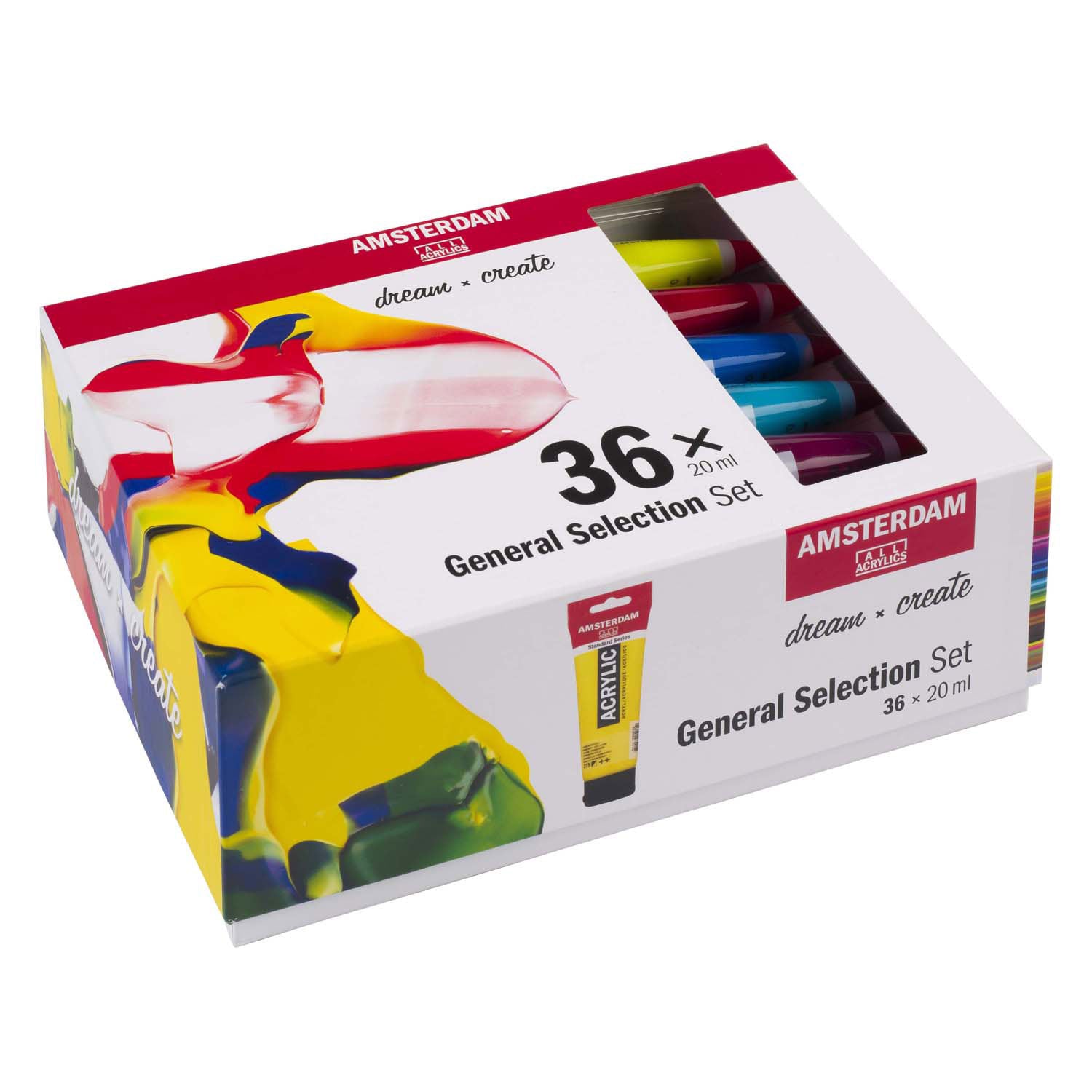 Bruynzeel amsterdam standard series acrylic paint general selection set 20ml, 36pcs.