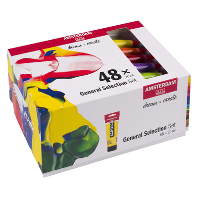 Juego de selección general de pintura acrílica serie estándar Bruynzeel amsterdam 20 ml, 48 piezas.