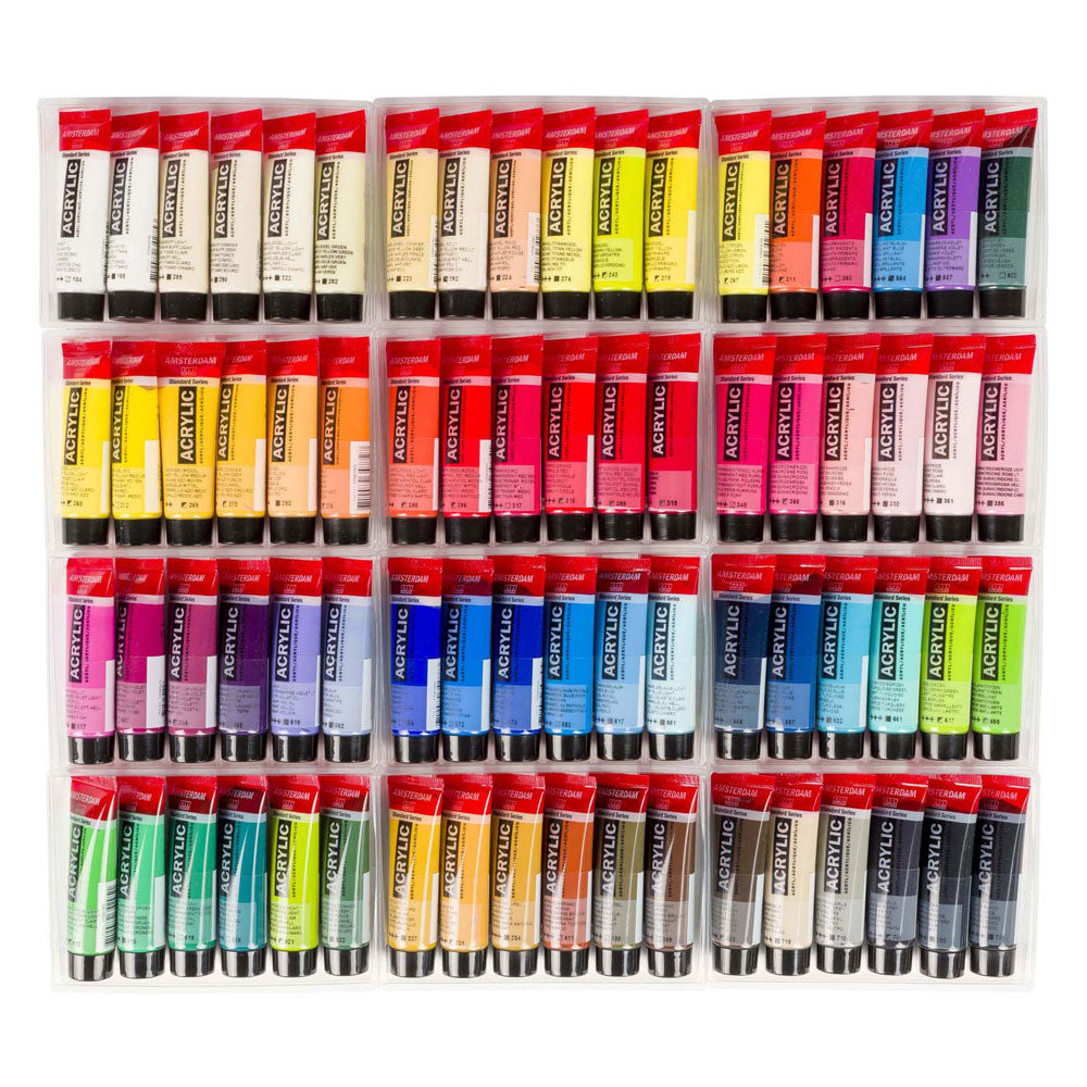 Juego de selección general de pintura acrílica serie estándar Bruynzeel amsterdam 20 ml, 72 piezas.