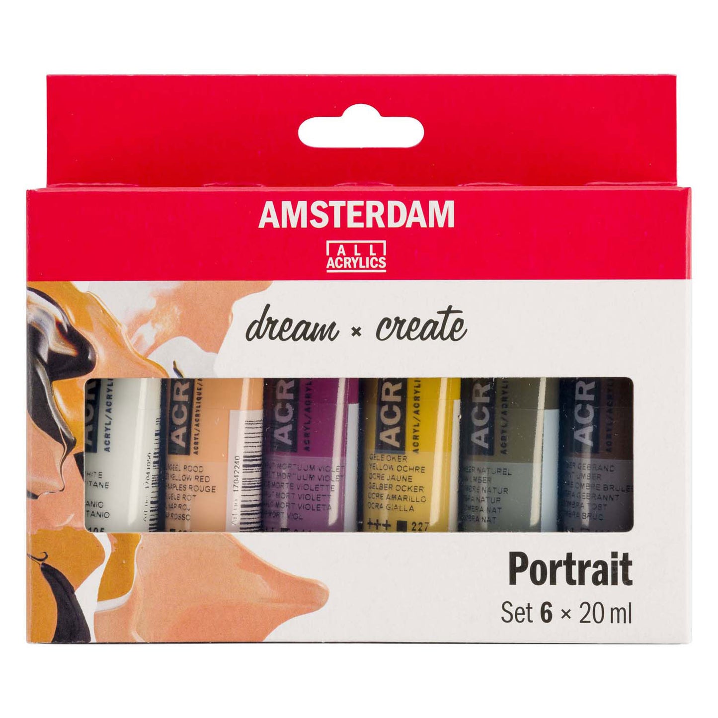 Bruynzeel Amsterdam serie standard set di colori acrilici per ritratti 20 ml, 6 pz.