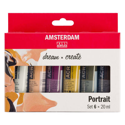 Bruynzeel Amsterdam serie standard set di colori acrilici per ritratti 20 ml, 6 pz.