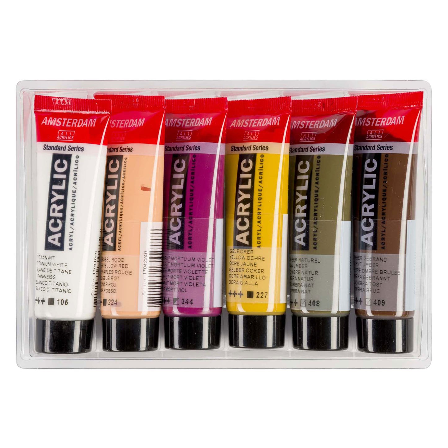 Bruynzeel Amsterdam serie standard set di colori acrilici per ritratti 20 ml, 6 pz.