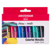Royal talens amsterdam standard series acrylverf kleurrijke metallic set 20ml, 6dlg.