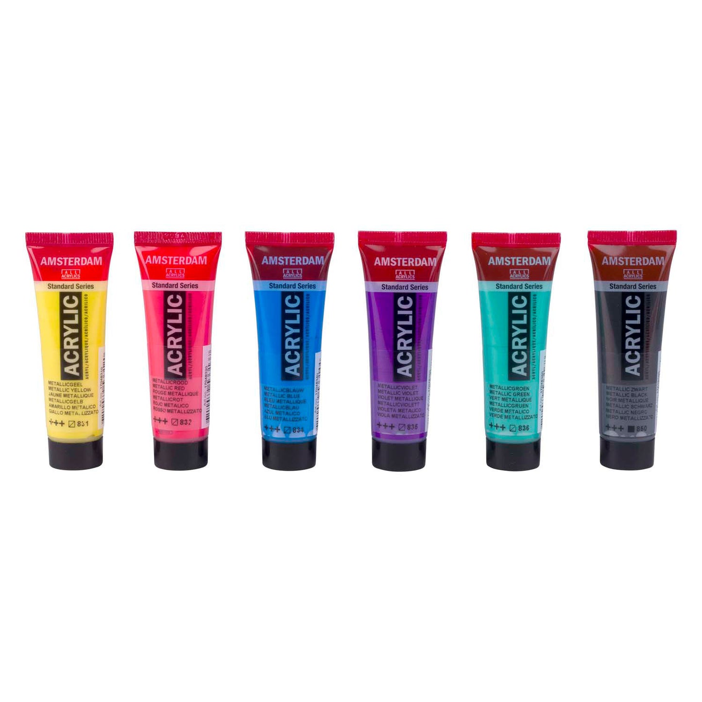 Royal talens amsterdam standard series acrylverf kleurrijke metallic set 20ml, 6dlg.