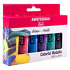 Royal talens amsterdam standard series acrylverf kleurrijke metallic set 20ml, 6dlg.