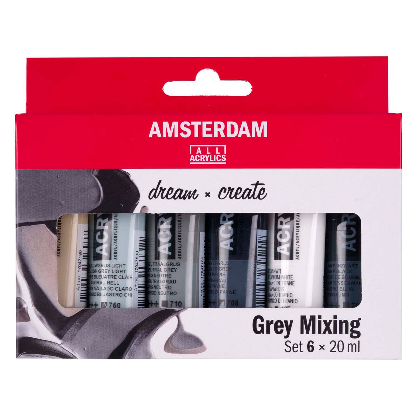 Amsterdam standard series acrylverf grijstinten set 20ml, 6dlg.