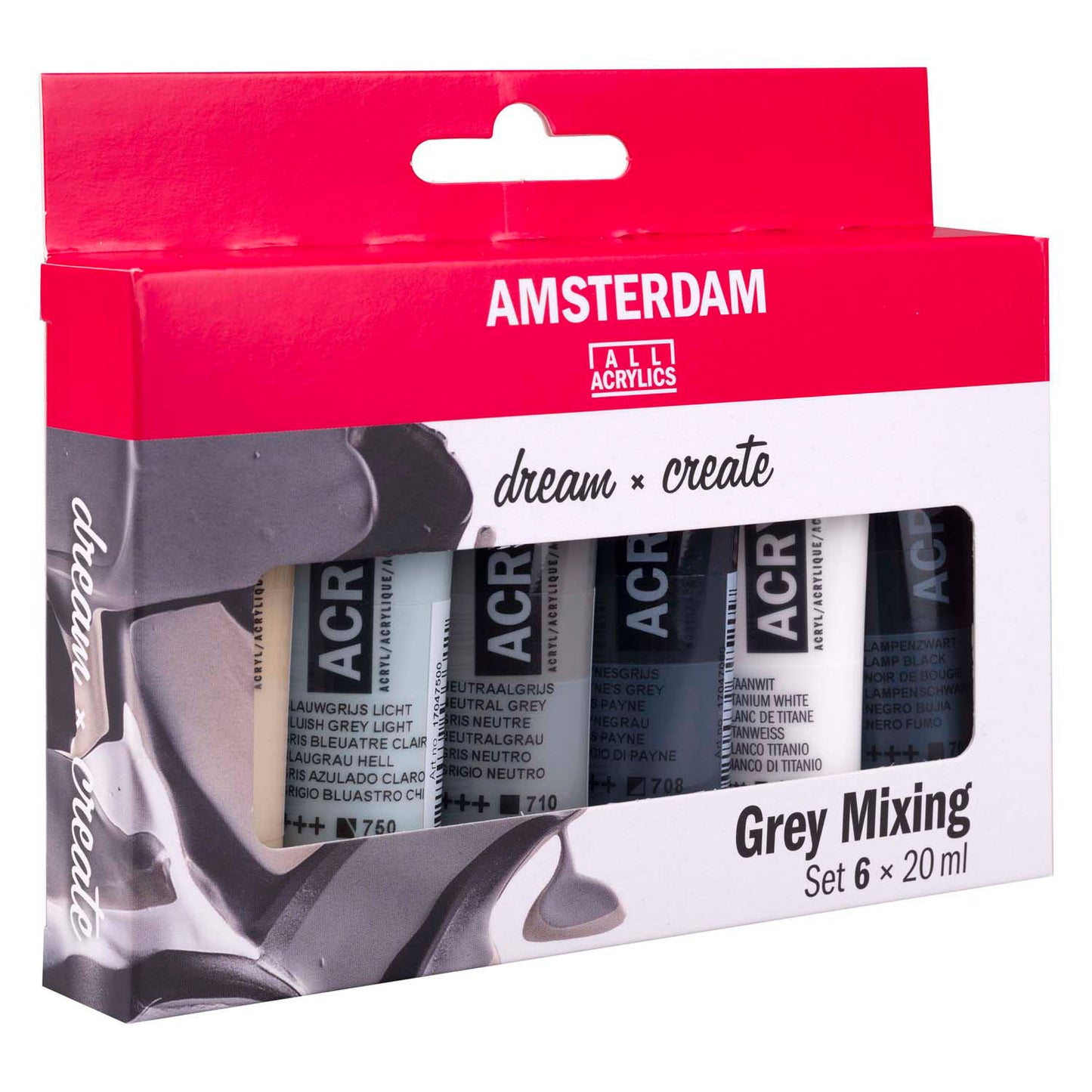 Amsterdam standard series acrylverf grijstinten set 20ml, 6dlg.