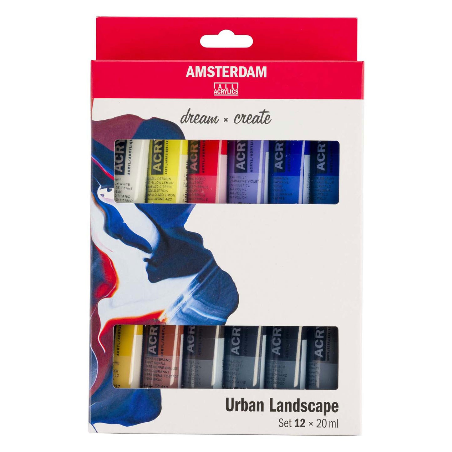 Bruynzeel Amsterdam serie estándar pintura acrílica paisaje urbano set 20ml, 12 uds.