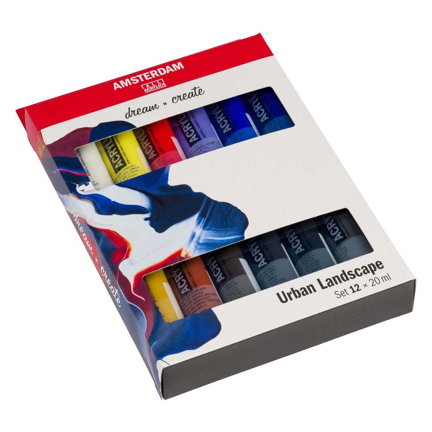 Bruynzeel Amsterdam serie estándar pintura acrílica paisaje urbano set 20ml, 12 uds.