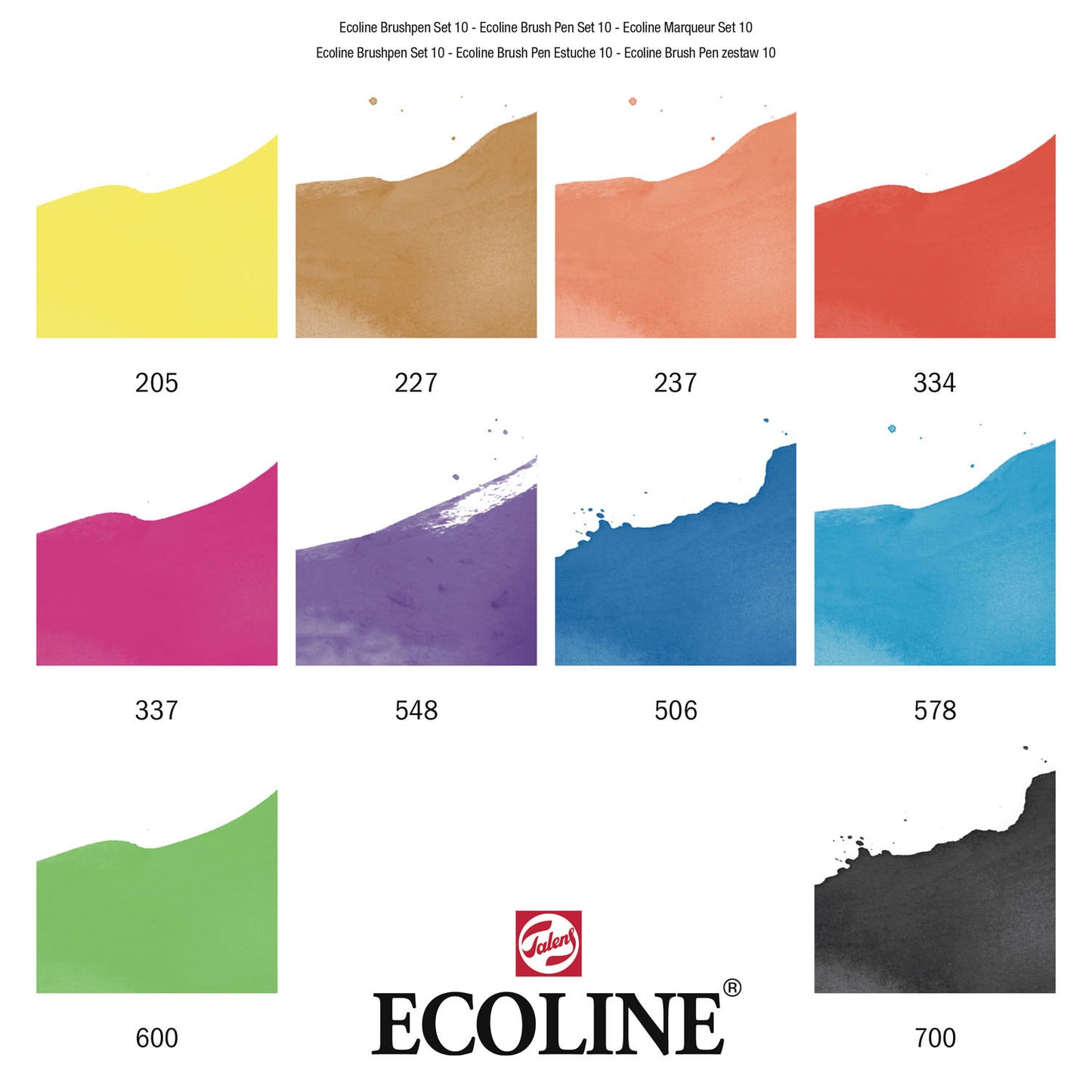Penna a pennello Ecoline di Talens, 10 °.