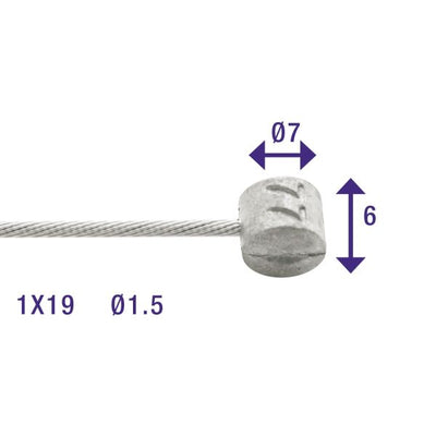 Cables de interior REM 2250 mm de acero inoxidable Ø1.5 mm Weinmann