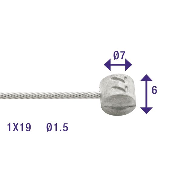 Elvedes Rem Binnenkabel 2250 mm galvanizado Ø1.5 mm-T-Nippel (en el mapa)