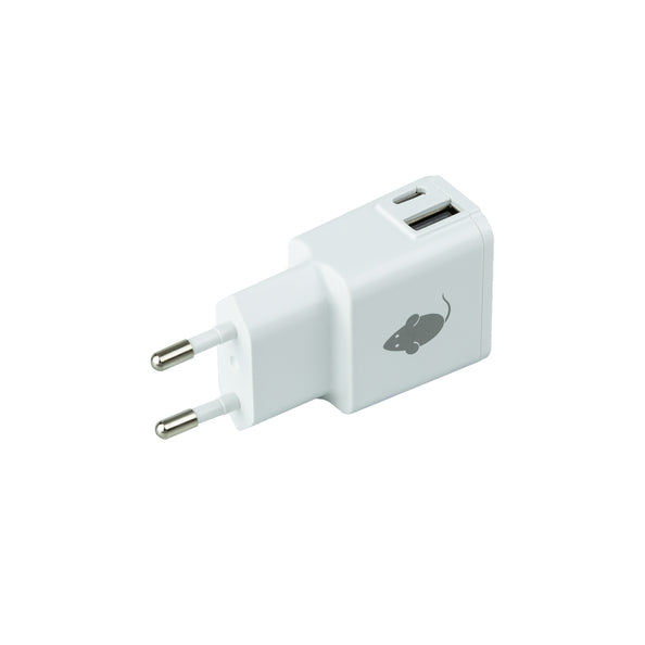 Greenmouse caricabatterie 220v doppio uxb usb-c bianco (5 pezzi)