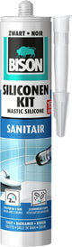Sigillante siliconico Bison nero tubo 300 ml - sigillante resistente all'acqua, sigillo sanitario, insensibile alle muffe, resistente al colore, permanentemente elastico, facile da applicare