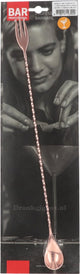 Bar professional bar mixing spoon fork 40 cm, copper - card