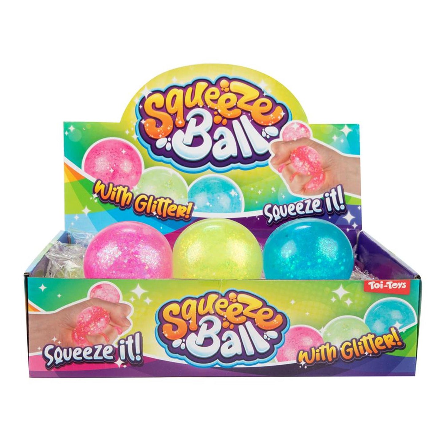 Toi-toys toi toys pelota exprimidora con gel purpurina ø6cm